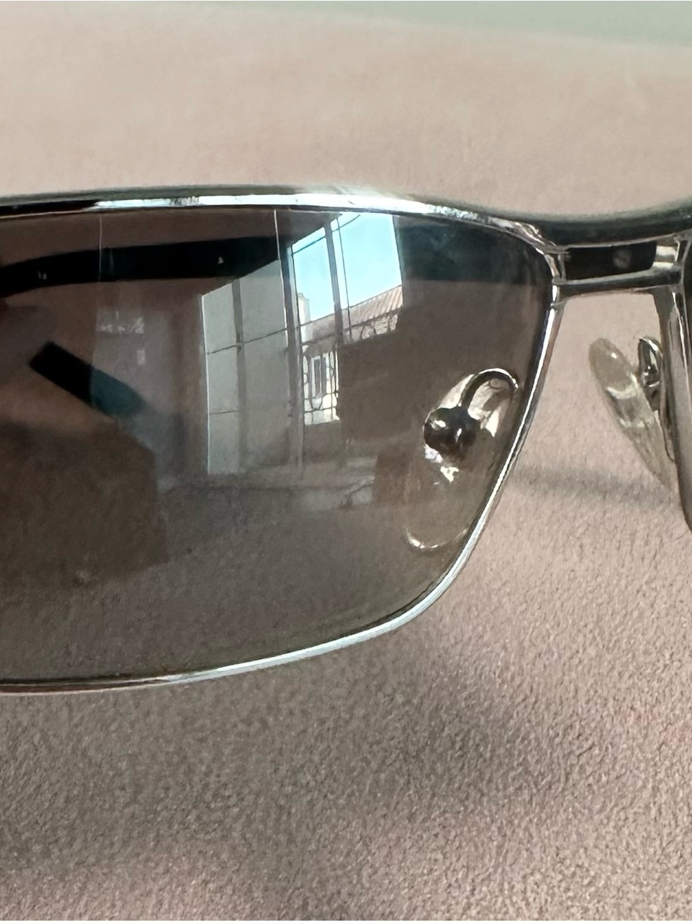 Prada Silver Frame with Black Lenses Rectangular Sunglasses - Picture 3 of 6